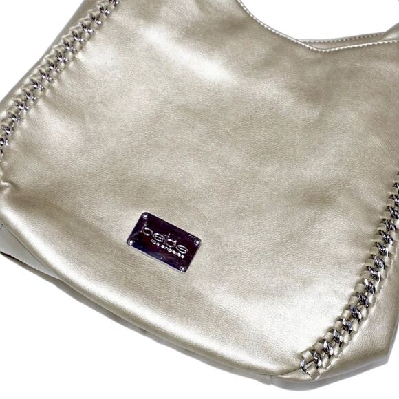 Bebe Gold Metallic Chain Strap Shoulder Bag - Picture 2 of 7
